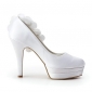 Satin Stiletto Heel Platform With Satin Flower Wedding Shoes (More Colors Available)