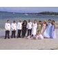 Empire One Shoulder Floor-length Chiffon Over Elastic Satin Bridesmaid/Wedding Party Dress 