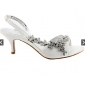 Satin Upper Mid Heel Strappy Sandals Wedding Bridal Shoes (More Colors) 