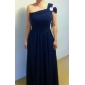 Sheath/Column One Shoulder Floor-length Chiffon Bridesmaid Dress