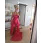 High Low A-line Strapless Taffeta And Sequin Evening/ Cocktail Dress