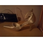 satin haut talons hauts fermé orteils avec rhinestone mariage chaussures nuptiales r-010