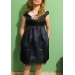 ts stereoskopischen Dekoration Cape Ärmel Organza-Kleid