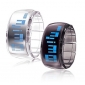 Pair of Futuristic Blue LED Wrist Watch - Black & White