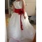 A-line Scoop Floor-length Satin Organza Flower Girl Dress