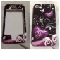protetora em policarbonato liso caso frente e para trás para o iphone 4 e (coração roxo) 4s iphone