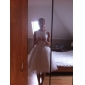 Ball Gown Bateau Knee-length Satin Tulle Wedding Dress inspired by Audrey Hepburn Funny Face