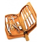 Edelstahl Nagelknipser Maniküre-Set 8pcs-brauner Sack