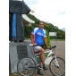 santic-100% poliéster ultravioleta resistente camisa de manga curta ciclismo (azul)