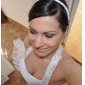 Sheath/Column Halter Court Train Chiffon Wedding Dress 