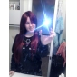 Capless Extra Long Straight Red Synthetic Wig Side Bang