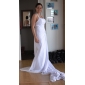 Sheath/Column Halter Court Train Chiffon Wedding Dress 