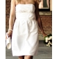 Sheath/Column Strapless Knee-length Taffeta Wedding Dress