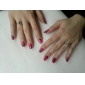 6 Nail Art Stickers French Style White/Black/Pin​k Lace