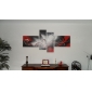 pintados à mão pintura a óleo abstrata, com quadro esticado - conjunto de 4