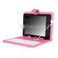 couro estojo protetor com teclado + built-in o bloqueio de deslizamento de 8 polegadas Tablet PC - rosa