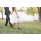 Ball Gown Bateau Knee-length Satin Tulle Wedding Dress inspired by Audrey Hepburn Funny Face