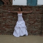 Ball Gown Sweetheart Chapel Train Satin Lace Wedding Dress With Wrap 