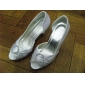 FELECIA - Peeptoe Hochzeit Pfennigabsatz Satin