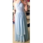  A-line One Shoulder Floor-length Chiffon Evening Dress