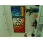 hand-painted pintura a óleo com moldura abstracta esticado - conjunto de 3