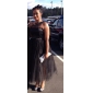 A-line One Shoulder Tea-length Tulle Cocktail Dress Inspired By Kaley Cuoco At The Emmys  