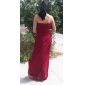 Sheath/Column Strapless Sweetheart Floor-length Chiffon Bridesmaid Dress 