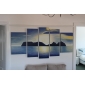 dipinto a mano olio pittura di paesaggio con struttura allungata - Set di 5