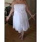 A-line Princess Strapless Knee-length Chiffon Bridesmaid Dress 