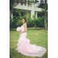 Alluring Trumpet/Mermaid Strapless Court Train Organza Wedding Dress 