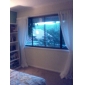 (Two Panels) Solid Contemporary White Sheer Curtains