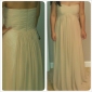 uma linha de varredura strapless / escova de trem chiffon vestido de noite