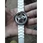 Unisex Quartz Uhr Mit Kristall Dekoration und Hohlgravur (Weiß)