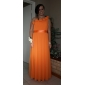 Sheath/Column One Shoulder Floor-Length Chiffon Over Stretch Satin Bridesmaid Dress  
