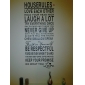 House Rules Art Words Wall Stickers