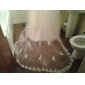 One-tier Cathedral Wedding Veils With Lace Applique Edge