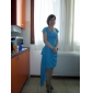 Sheath/Column Off-the-shoulder Knee-length Chiffon Cocktail Dress