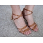 Satin Upper Peep Toe Dance Shoes With Buckle Ballroom Latin Shoes for Women More Colors