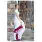A-line Empire Scoop Sweep/ Brush Train Organza Over Satin Wedding Dress