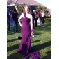 Chiffon Trumpet/Mermaid One Shoulder Sweep Train Evening Dress inspired by Ksenia Solo 