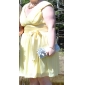 A-line V-neck Knee-length Chiffon and Stretch Satin Bridesmaid Dress