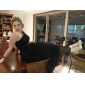 a-lijn een schouder tea-length tule cocktail jurk geïnspireerd door Kaley Cuoco bij de Emmy's