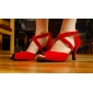 moda in tessuto rosso superiore scarpe da ballo scarpe da ballo latino per le donne