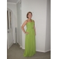  A-line One Shoulder Floor-length Chiffon Evening Dress