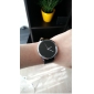 Elegante Reloj Pulsera Quartz Con Correa Negra de Cuero PU