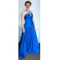 A-line Halter Floor-length Taffeta Evening Dress 
