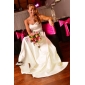 A-line Princess Strapless Floor-length Satin Wedding Dress inspired by Kate Middleton