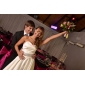 A-line Princess Strapless Floor-length Satin Wedding Dress inspired by Kate Middleton