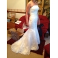 Trumpet/Mermaid StraplessSweep/Brush Train Tulle Satin Wedding Dress 