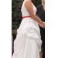 A-line One Shoulder Floor-length Taffeta Wedding Dress 